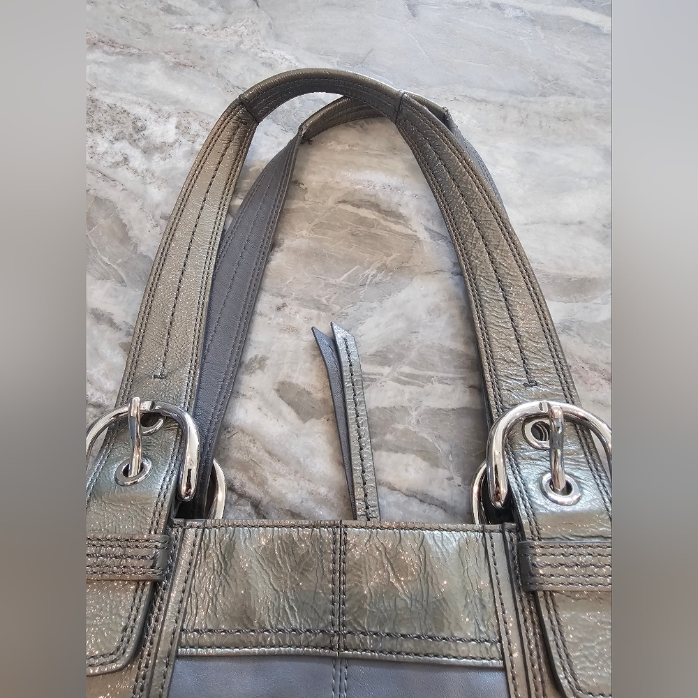Coach Gray Leather Tote F15045 Shoulder Bag – Full Grain Leather - Picture 10 of 16